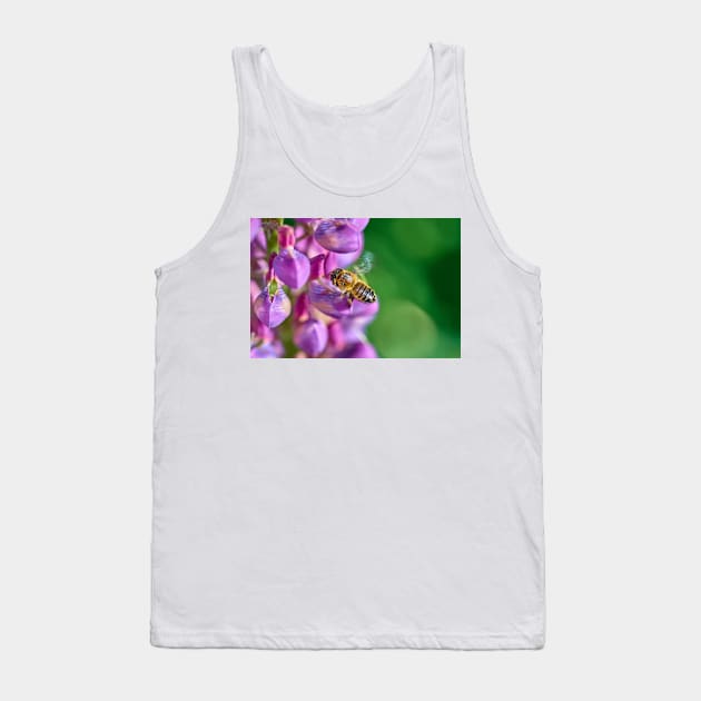 Bee descending on a lupin Tank Top by mbangert